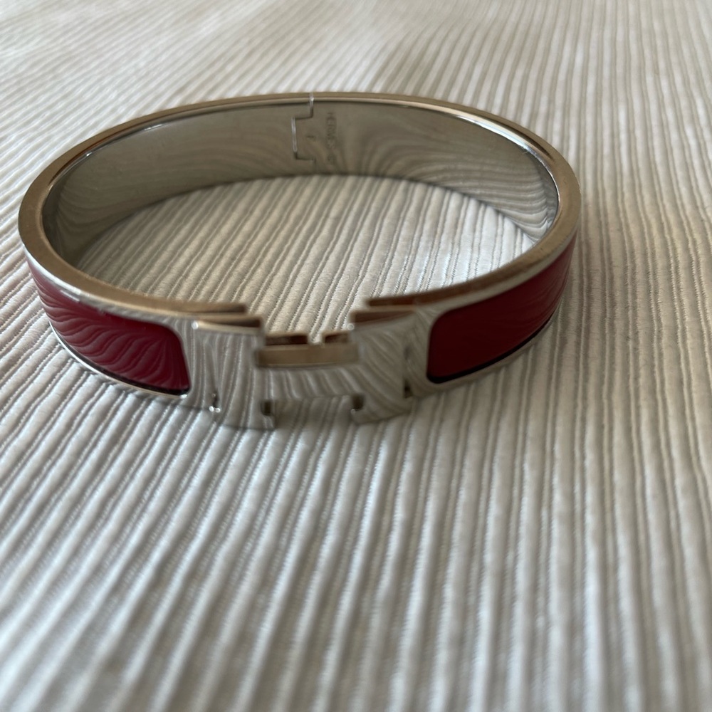 Red and Silver H Logo Bracelet